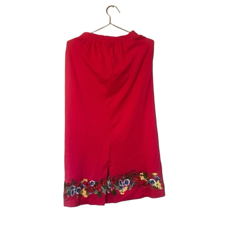 Bechamel pink floral embroidered skirt with slit size small petite